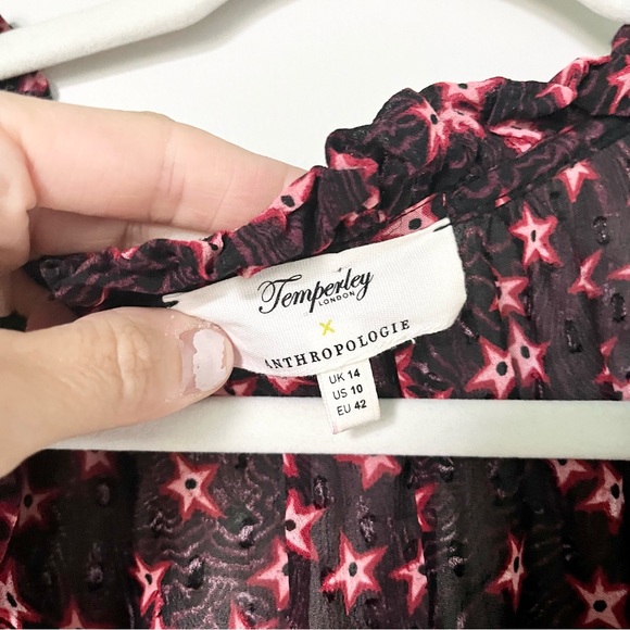 Anthropologie x Temperley London Dress Maxi Tiered in Mixed Print Sz 10 - Picture 8 of 9